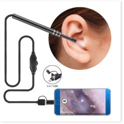 Dụng Cụ Lấy Ráy Tai Camera 3 trong 1 có đèn LED, Nội Soi Tai Mũi Họng, Có Kết Nối Với Điện Thoại, Máy Tính