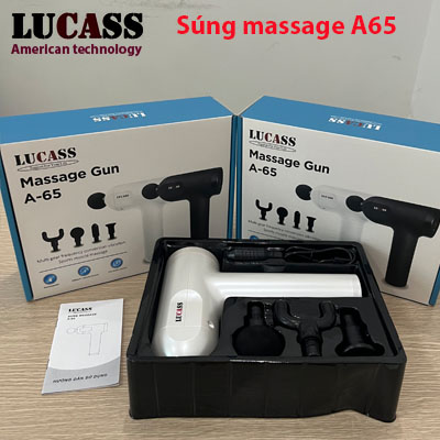 Súng massage cầm tay Lucass A65 công nghệ Mỹ, 4 đầu 6 tốc độ - Ảnh 8