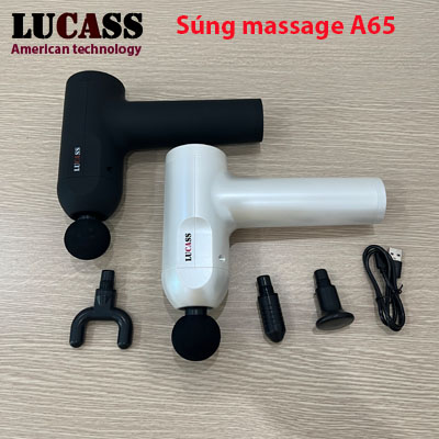 Súng massage cầm tay Lucass A65 công nghệ Mỹ, 4 đầu 6 tốc độ - Ảnh 7