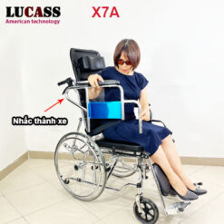 Xe lăn đa năng có bô vệ sinh ngả nằm chống lật Lucass X7A - Ảnh 2