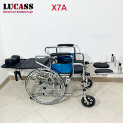 Xe lăn đa năng có bô vệ sinh ngả nằm chống lật Lucass X7A - Ảnh 5