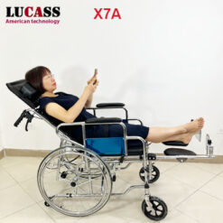 Xe lăn đa năng có bô vệ sinh ngả nằm chống lật Lucass X7A