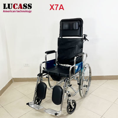 Xe lăn đa năng có bô vệ sinh ngả nằm chống lật Lucass X7A - Ảnh 3