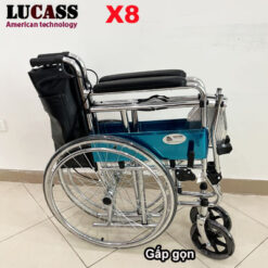 Xe lăn có bô vệ sinh Lucass X8 thế hệ mới có phanh tay - Ảnh 4