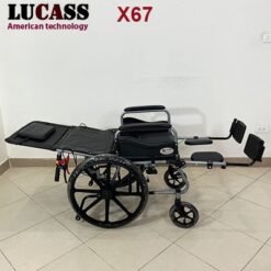 Xe lăn đa năng Lucass X67 bánh đúc, có bô vệ sinh ngả nằm chống lật - Ảnh 7