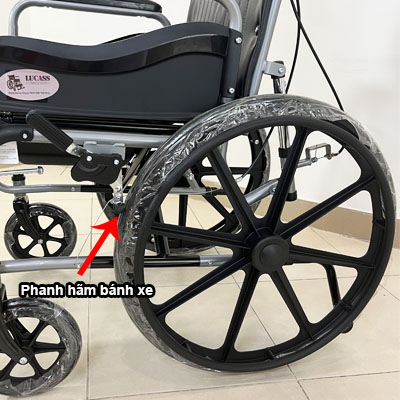 Xe lăn đa năng Lucass X67 bánh đúc, có bô vệ sinh ngả nằm chống lật - Ảnh 8