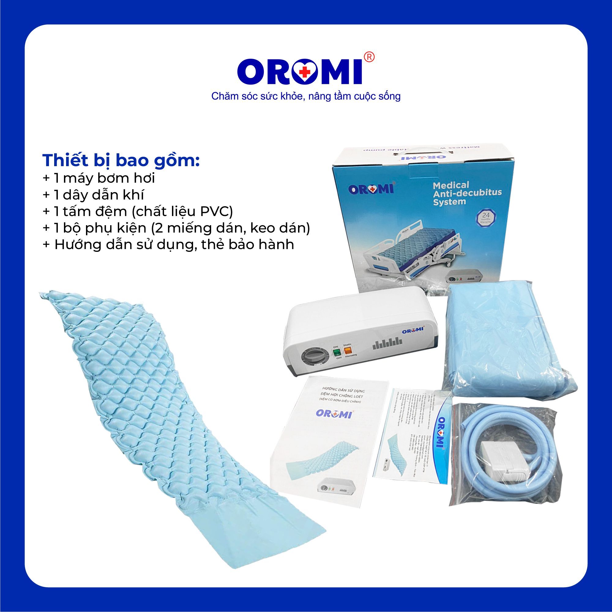 HF608 - Đệm Hơi Chống Loét Cải Tiến Van Ngắt - Ảnh 2