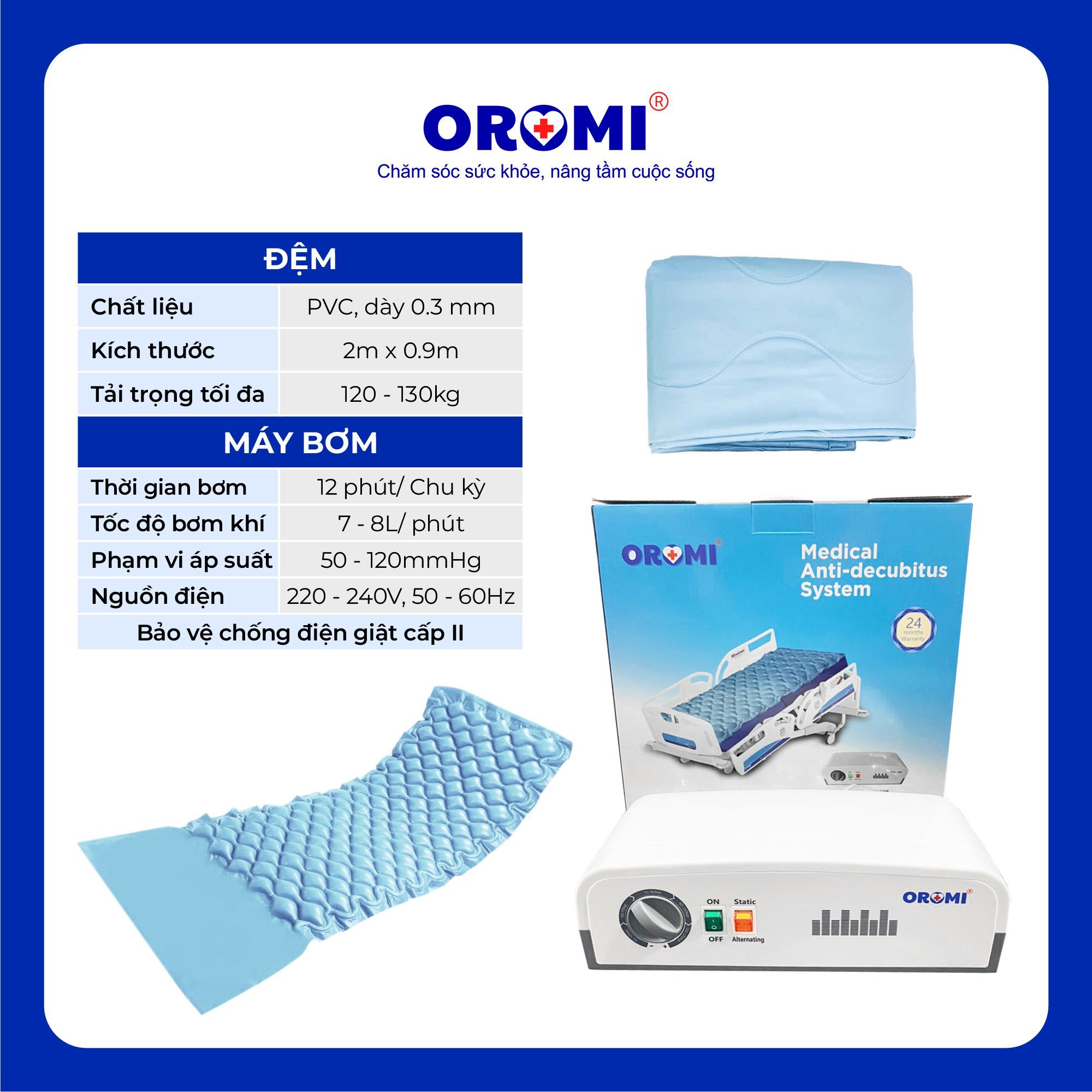 HF608 - Đệm Hơi Chống Loét Cải Tiến Van Ngắt - Ảnh 5