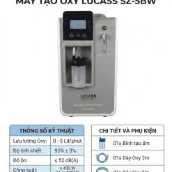Máy tạo oxy 5 lít/phút Lucass SZ-5BW có chức năng xông - Ảnh 4