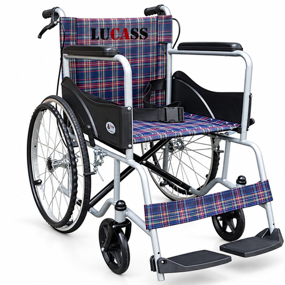 Xe lăn Lucass X75J có phanh, gấp gọn tiện lợi