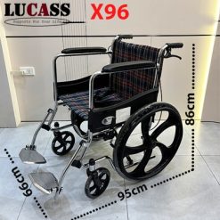 Xe lăn Lucass X96 bánh đúc, rộng ngang cho người to béo