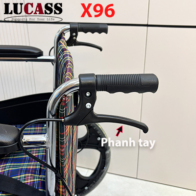 Xe lăn Lucass X96 bánh đúc, rộng ngang cho người to béo - Ảnh 5